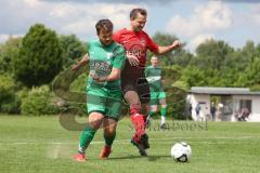 Relegation zur Bezirksliga - TSV Gaimersheim - BC Attaching - Denis Janjic grün Gaimersheim - Daniele Chezzi rot Attaching - Foto: Jürgen Meyer