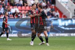 3. Liga; FC Ingolstadt 04 - FC Hansa Rostock; Tor Jubel Treffer Pascal Testroet (37, FCI) 1:0 mit Max Besuschkow (17, FCI)