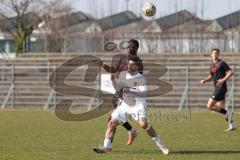 Bayernliga Nord - Saison 2025/26 - FC Ingolstadt 04 II - SpVgg Bayern Hof - Donald Nduka (Nr.27 - FC Ingolstadt II) - Hüseyin Durkan weiss Bayern Hof  - Foto: Meyer Jürgen