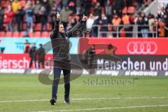 3. Liga; FC Ingolstadt 04 - SG Dynamo Dresden; Sieg Jubel Freude Cheftrainer Michael Köllner (FCI)
