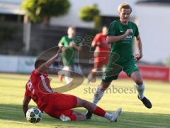 Landesliga - Saison 2026/27 - SV Manching - FC Memmingen II - Rainer Meisinger (Nr.8 - SV Manching) - Tezcan Mustafa rot Memmingen - Foto: Meyer Jürgen
