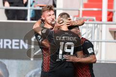 3. Liga; FC Ingolstadt 04 - SSV Ulm 1846; Tor Jubel Treffer 4:0 Julian Kügel (31, FCI) mit Mladen Cvjetinovic (19, FCI)