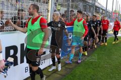 3.Liga - Saison 2022/2023 - SC Freiburg II - FC Ingolstadt 04 - Die Mannschaft bedankt sich bei den Fans - Rico Preissinger (Nr.6 - FCI) - Thomas Rausch (Nr.45 - FCI) -  - Foto: Meyer Jürgen