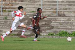 A-Junioren Bundesliga -  Saison 2026/27 - FC Ingolstadt 04 - VFB Stuttgart - Apemegno Blom rot FCI - Zarella Gabriel weiss Stuttgart -  Foto: Meyer Jürgen