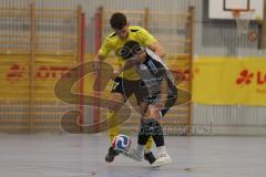 Lotto Bayern Hallencup - Saison 2024/25 - FC Hitzhofen/Oberzell - TSV Ober./Unterhaunstadt- Mchael Kraft gelb Hitzhofen  - Baran Cakir grau Ober/Unterhaunstadt - Foto: Meyer Jürgen