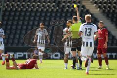 3. Liga - Saison 2026/27 - SC Sonnenhof Großaspach - FC Ingolstadt 04 - Keanan Bennetts (Nr.18 - FCI) bekommt die gelbe Karte - XXXXX - Foto: Meyer Jürgen