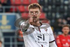 3. Liga - Saison 2024/25 - FC Ingolstadt 04 - SpVgg Unterhaching - Der 1:0 Führungstreffer durch Benjamin Kanuric (Nr.8 - FCI) - XXXXX - Foto: Meyer Jürgen