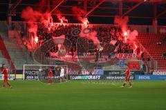 3. Liga - Saison 2024/25 - FC Ingolstadt 04 - SpVgg Unterhaching - Bengalos - choreo -  - XXXXX - Foto: Meyer Jürgen