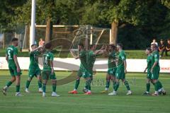 Landesliga - Saison 2024/25 - SV Manching - SV Cosmos Aystetten -  Der 1:0 Führungstreffer durch Fabian Neumayer (Nr.9 - SV Manching) - jubel - Foto: Meyer Jürgen