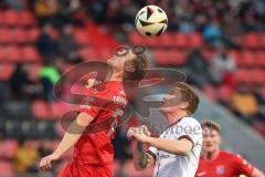 3. Liga - Saison 2024/25 - FC Ingolstadt 04 - SpVgg Unterhaching - Sebastian Gronning (Nr.11 - FCI) - Timon Obermeier (Nr.15 - Unterhaching) - Foto: Meyer Jürgen