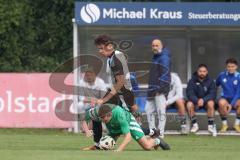 Bezirksliga - Saison 2025/26 - TSV Ober./Unterhaunstadt - SVA Palzing - Alem Husejnovic (Nr.9 - TSV Ober-/Unterh.stadt) - Tobias Wirth grün Palzing - Foto: Meyer Jürgen