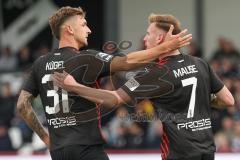 3.Liga - Saison 2023/2024 - SC Verl - FC Ingolstadt 04 - Der 2:2 Ausgleichstreffer durch Jannik Mause (Nr.7 - FCI) - jubel  - Julian  Klügl (Nr.31 - FCI) - Foto: Meyer Jürgen