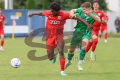 Bayernliga Nord - Saison 2023/2024 - FC Ingolstadt 04 - VFB Eichstätt - Michael Udebuluzor (Nr.24 - FCI U21) - Zimmermann Johannis #6 grün Eichstätt - Foto: Meyer Jürgen