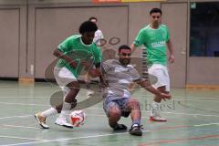 Hallenturnier Ingolstadt Nord - Saison 2024/25 - MBB SG MAnching - FC Fatih Ingolstadt  - Faniel Brhane grün Fatih - Batuhan Pehlül weisss Manching - Foto: Meyer Jürgen