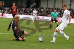 3.Liga - Saison 2023/2024 - SC Verl - FC Ingolstadt 04 - Thomas Rausch (Nr.45 - FCI) - Michel Stöcker (Nr.24 - Verl)  -   - Foto: Meyer Jürgen