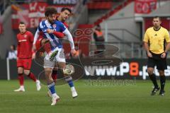 3. Liga - Saison 2025/26 - FC Ingolstadt 04 - Energie Cottbus - Carlsen Frederic Bennedsgaard (Nr.8 - FCI) - Dominik Pelivan (Nr.5 - FC Energie Cottbus) - Foto: Meyer Jürgen