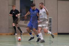 Hallenturnier Ingolstadt Nord - Saison 2024/25 - SV Pulling - SV Oberstimm - Jonas Weidinger blau Oberstimm  - Luka Badrov grau Pulling  - Foto: Meyer Jürgen