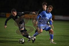Landesliga - Saison 2026/27 - SV Manching - VFB Durach - Vincent Amann (Nr.5 - SV Manching) - Niklas Eggensperger blau Durach - Aydin Berkan (Nr.13 - SV Manching) links - Foto: Meyer Jürgen