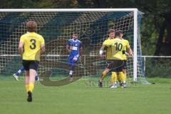 Kreisliga- Saison 2024/25- TSV Ober./Unterh.stadt - FC Hitzhofen /Oberzell -  -  Der 0:1 Führungstreffer durch - Dominic Filser gelb Hitzhofen  - Ali Cakmakci Torwart Oberh.stadt - jubel -  - Foto: Meyer Jürgen