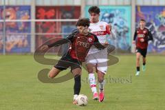 A-Junioren Bundesliga -  Saison 2026/27 - FC Ingolstadt 04 - VFB Stuttgart - Contento Arcangelo rot FCI - Zarella Gabriel weiss Stuttgart -  Foto: Meyer Jürgen