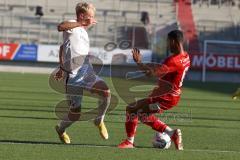 Toto Pokal - Saison 2022/2023 - FC Ingolstadt 04 - Türkspor Augsburg -  Daniel Biermann (Nr.6 - Türkspor Augsburg) - Tobias Bech (Nr.11 - FCI) - Foto: Meyer Jürgen