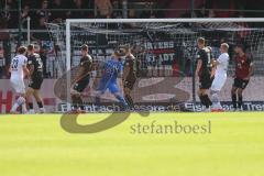 3.Liga - Saison 2023/2024 - SC Verl - FC Ingolstadt 04 - Der 2:0 Führungstreffer durch Michel Stöcker (Nr.24 - Verl) - Torwart Marius  Funk (Nr.1 - FCI) - jubel -  - Foto: Meyer Jürgen