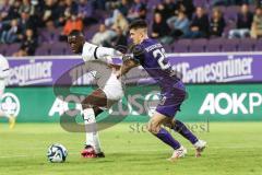 3. Liga; Erzgebirge Aue - FC Ingolstadt 04; Daouda Beleme (9, FCI) Rosenlöcher Linus (29 Aue)