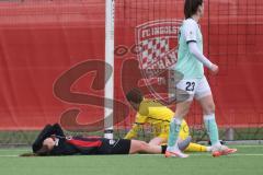 2. Bundesliga Frauen - Saison 2025/26 - FC Ingolstadt 04 Frauen - SG Andernach - Stefanie Reischmann (Nr.24 - FC Ingolstadt Frauen I) nach einer vergebenen Torchance - enttäuscht - Bläser Elena TW Andernach - XXXXX - Foto: Meyer Jürgen