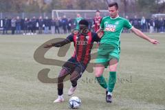 Bayernliga Nord - Saison 2024/25 - FC Ingolstadt 04 II - VFB Eichstätt - Jason Osei Tutu (Nr.11 - FCI U21) - Bastian Bösl grün Eichstätt - Foto: Meyer Jürgen