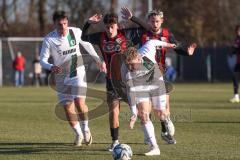 Bayernliga Nord - Saison 2024/25 - FC Ingolstadt 04 II - SC Eltersdorf - Valentin Hoti (Nr.6 - FCI U21) - Felix Rippert weiss Eltersdorf - Foto: Meyer Jürgen