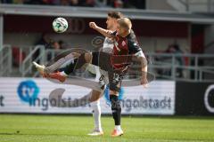 3. Liga - Saison 2026/27 - FC Ingolstadt 04 - SV Wehen Wiesbaden - Lars Lokotsch (Nr.13 - FCI) - Gino Fechner (Nr.6 - Wehen/Wiesbaden) - Foto: Meyer Jürgen