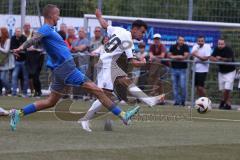 Toto - Pokal - Saison 2024/25 - DJK Hein - FC Ingolstadt 04 -  - Baran Berk (Nr.40 - FCI) - Matthias Fries (Nr.7 - DJK Hain) - Foto: Meyer Jürgen