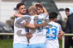 Kreisklasse - Saison 2025/26- TSV Großmehring - SV Oberstimm- Jonas Weidinger weiss Oberstimm mit dem 1:1 Ausgleichstreffer - jubel  - Foto: Meyer Jürgen