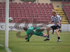 *Bayernliga Nord - Saison 2026/27 - FC Ingolstadt 04 II - FSV Stadeln - Patrick Bachmann (Nr.11 - FCI II) schiesst ein Tor - jubel - Tugay Akbakla TW Stadeln - Foto: Meyer Jürgen