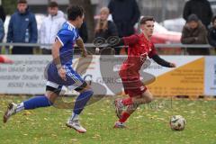Kreisliga - Saison 2025/26- TSV Kösching - SV Zuchering - Leander Friedl rot Zuchering - Andrej Jozak blau Kösching - Foto: Meyer Jürgen