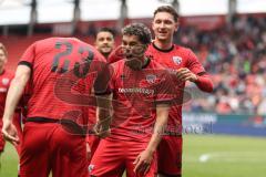 3. Liga; FC Ingolstadt 04 - SV Waldhof Mannheim; Yann Sturm (7, FCI) Tor Jubel Treffer 5:1, drittes Tor Julian Kügel (29, FCI) Jasper Maljojoki (23, FCI)