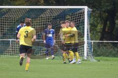 Kreisliga- Saison 2024/25- TSV Ober./Unterh.stadt - FC Hitzhofen /Oberzell -  -  Der 0:1 Führungstreffer durch - Dominic Filser gelb Hitzhofen  - Ali Cakmakci Torwart Oberh.stadt - jubel -  - Foto: Meyer Jürgen