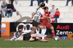 2023_10_22 - 2. Bundesliga - Saison 2023/24 - FC Ingolstadt 04 Frauen - FSV Gütersloh - Katharina Reikersdorfer (Nr.20 - FCI Frauen) - Stojan Lilly weiss Gütersloh #24 - Foto: Meyer Jürgen