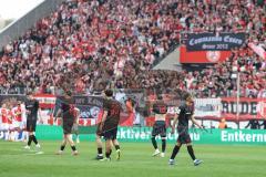3. Liga; Rot-Weiss Essen - FC Ingolstadt 04; Niederlage, hängende Köpfe Georgios Antzoulas (6, FCI) Julian Kügel (29, FCI) Ognjen Drakulic (30, FCI) Dennis Kaygin (10, FCI) Yann Sturm (7, FCI)