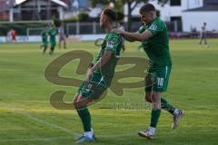 Totopokal- Saison 2023/2024 - SV Manching  - VFB Eichstätt - Der 2:1 Führungstreffer durch Fabian Neumayer (Nr.9 - SV Manching) - jubel - Sebastian Graßl (Nr.10 - SV Manching) - Foto: Meyer Jürgen