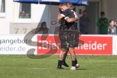 Landesliga - Saison 2024/25 - SV Manching - TSV Schwabmünchen - Der 0:1 Führungstreffer durch Aschner Maximilian #23 schwarz Schwabmünchen
 - jubel  - Foto: Meyer Jürgen