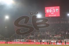 3. Liga; SSV Jahn Regensburg - FC Ingolstadt 04; Tor Jubel Treffer 0:3 Marcel Costly (22, FCI) Anzeigentafel