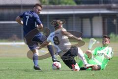 Kreisklasse - Saison 2024/25- TSV Gaimersheim II - TSV Etting  - Alexander Thielmann blau Etting - Christoph Katzenbogen weiss Gaimersheim - Filip Festner Torwart Etting - Foto: Meyer Jürgen