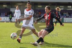 2. Bundesliga Frauen - Saison 2025/26 - FC Ingolstadt 04 Frauen - Eintracht Frankfurt II - Limani Valentina weiss Frankfurt - Katharina Reikersdorfer (Nr.20 - FC Ingolstadt Frauen I) - Foto: Meyer Jürgen