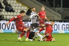 3. Liga; SSV Ulm - FC Ingolstadt 04; Zweikampf Kampf um den Ball Dennis Kaygin (10, FCI) Lukas Fröde (34, FCI) Brandt Max (23 Ulm)