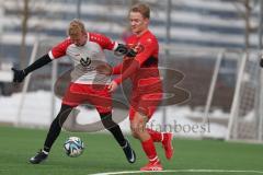 Schanzer Amateurcup 2026 - TSV Kösching - TSV Wolnzach-  - Ibo Miller weiss Wolnzach - Sebastian Zabka rot Kösching - Foto: Meyer Jürgen