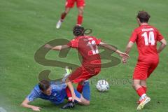 Kreisliga- Saison 2024/25- TSV Kösching - SV Hundszell - Pablo Krantz Blanco rot Kösching - Noah Schatzmann blau Hundszell - Foto: Meyer Jürgen