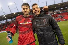 3. Liga; FC Ingolstadt 04 - TSG Hoffenheim II; Sieg Jubel Freude 3:2 Torschützen Fredrik Carlsen (8, FCI) und Marcel Costly (22, FCI)