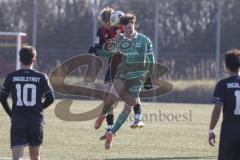 *** A-Junioren Bundesliga  - Saison 2025/26 - FC Ingolstadt 04 - SpVgg Greuther Fürth - Michelbach Kilian schwarz FCI - Mann Silas grün Fürth  - Foto: Meyer Jürgen