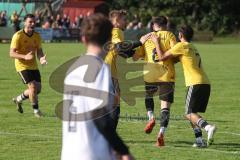 Kreisliga - Saison 2025/26- TSV Lichtenau - TSV Hohenwart - Marc Steingräber gelb Lichtenau mit dem 1:1 Ausgleichstreffer - jubel - Foto: Meyer Jürgen